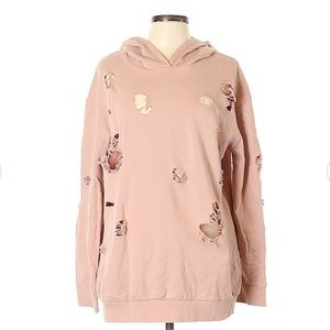 Cotton Emporium distressed pink hoodie
